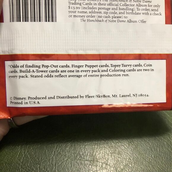 Vintage 90s NOS Hunchback of Notre Dame Trading Cards by Skybox Made in USA - Picture 4 of 4